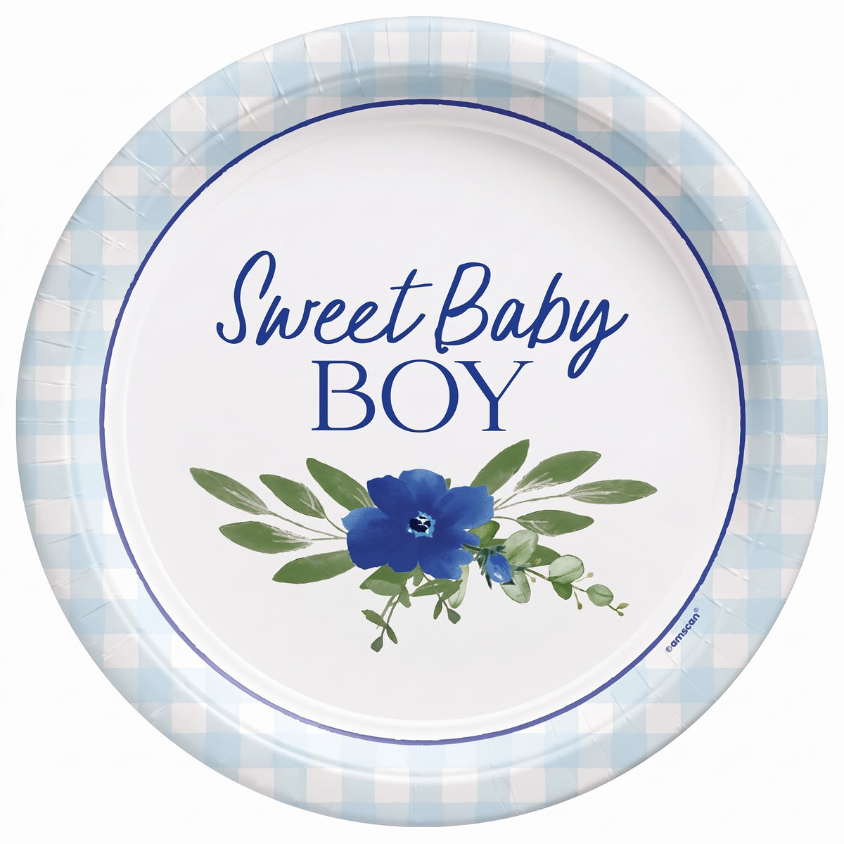 Sweet Baby Boy 7" Round Paper Plates