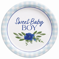 Sweet Baby Boy 7" Round Paper Plates