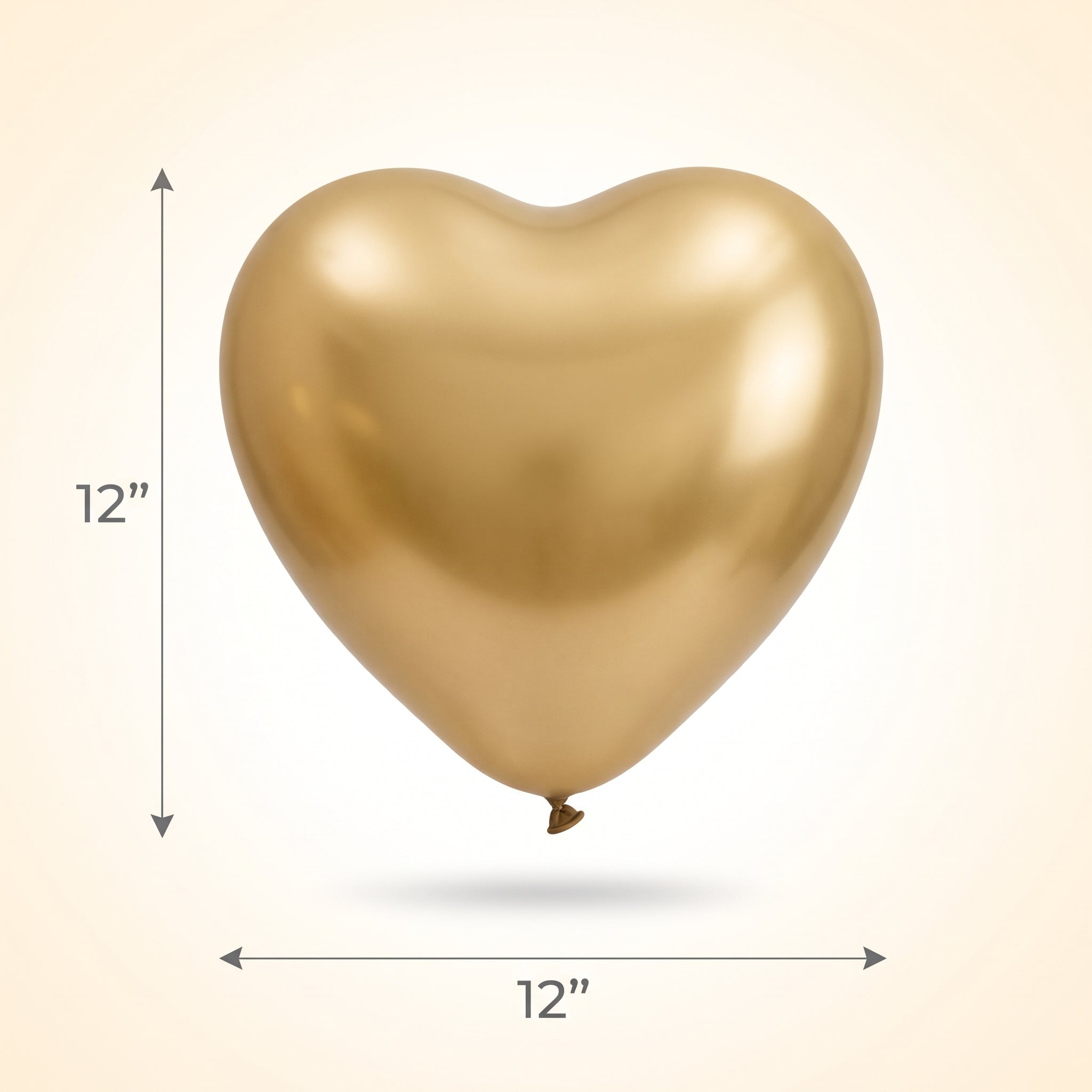 Gold Satin Luxe Heart-Shaped Latex Balloons, 12-Inch, 6-Pack