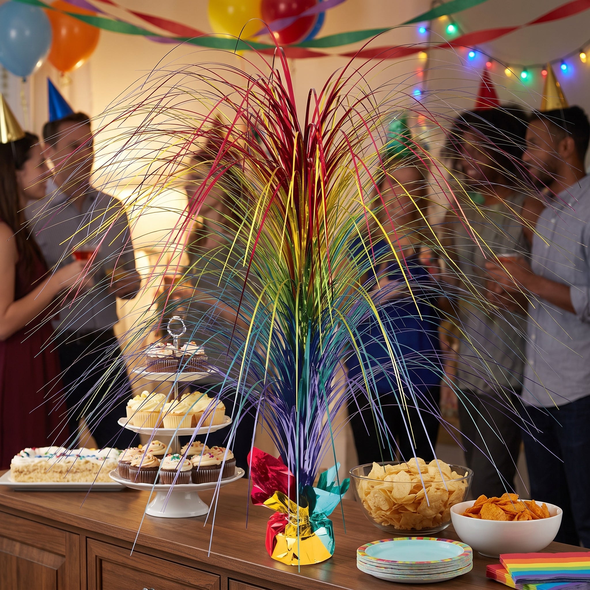Vibrant Rainbow Spray Centerpiece