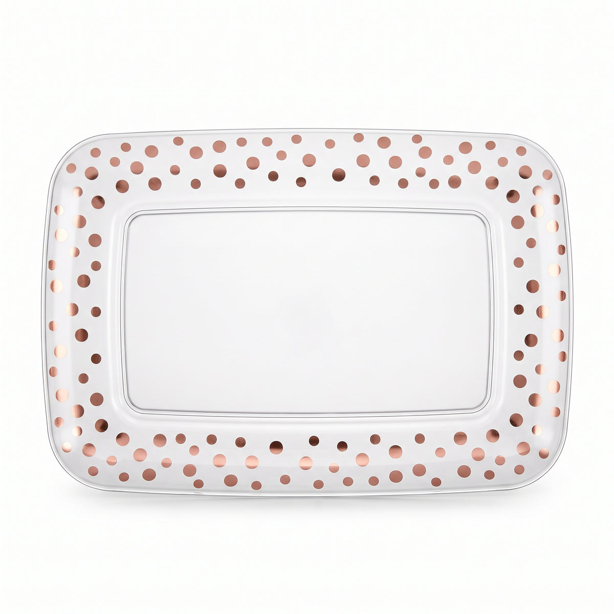 Elegant Rose Gold Polka Dot Serving Tray - 11" x 18"