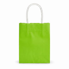 Kiwi Green Kraft Paper Gift Bags - 10 Count