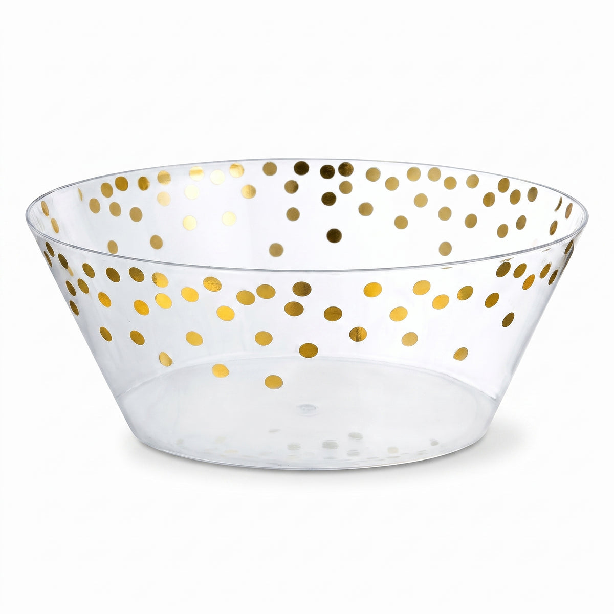 Elegant Gold Polka Dot Plastic Serving Bowl - 6.1 In.