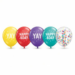 Colorful Celebration Latex Birthday Balloons, 12-Inch, 20-Pack