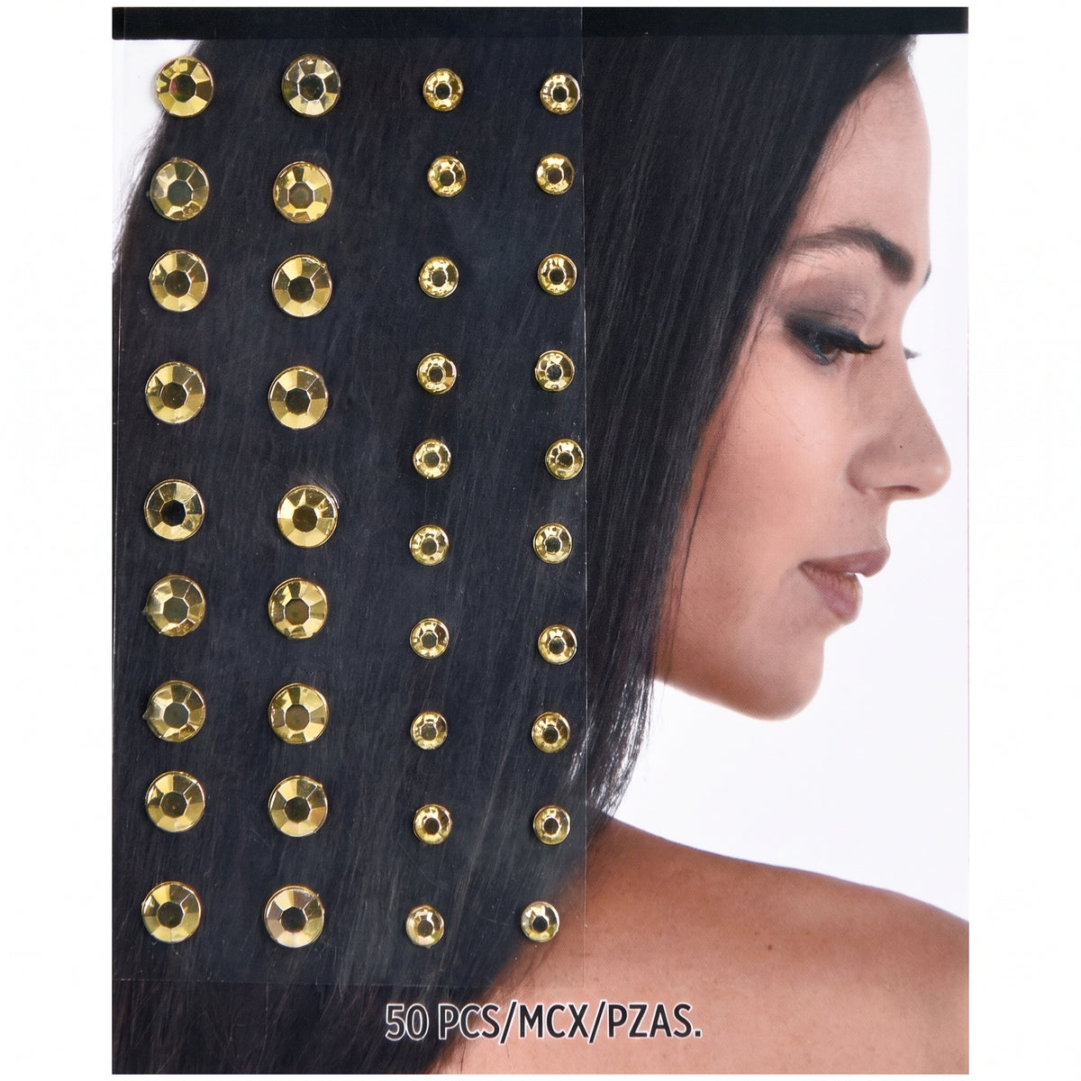 Gold Hair Gems Set - 50 Piece Set