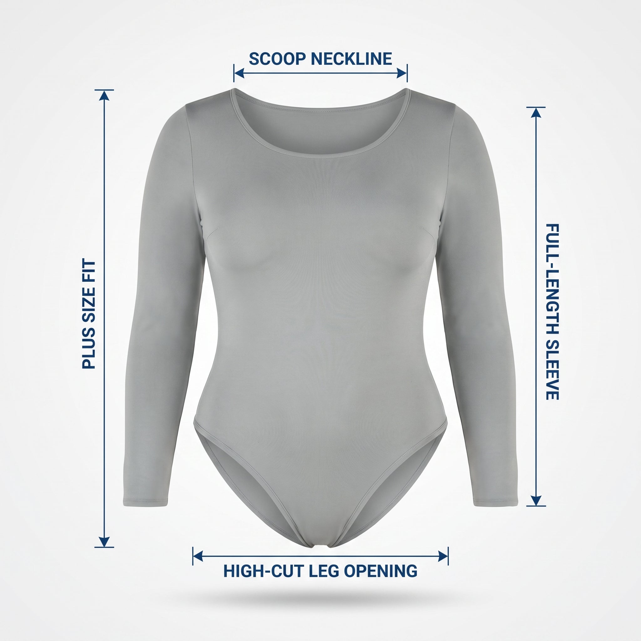 Plus Size Grey Halloween Bodysuit - Adult Plus