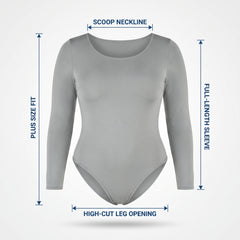 Plus Size Grey Halloween Bodysuit - Adult Plus
