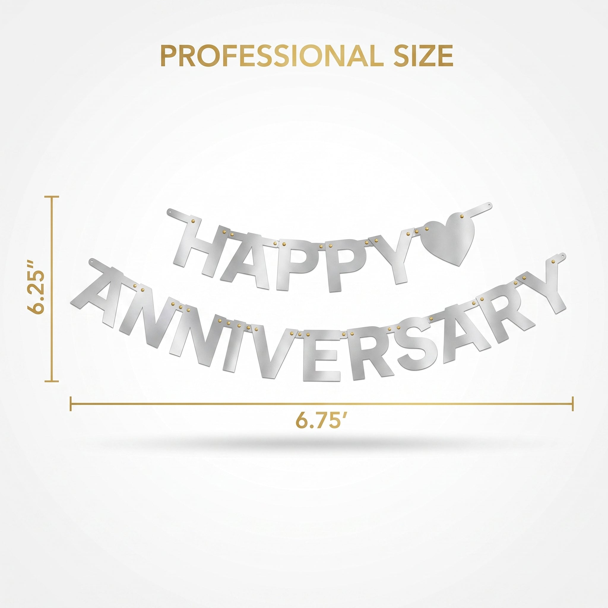 Silver "Happy Anniversary" Letter Banner