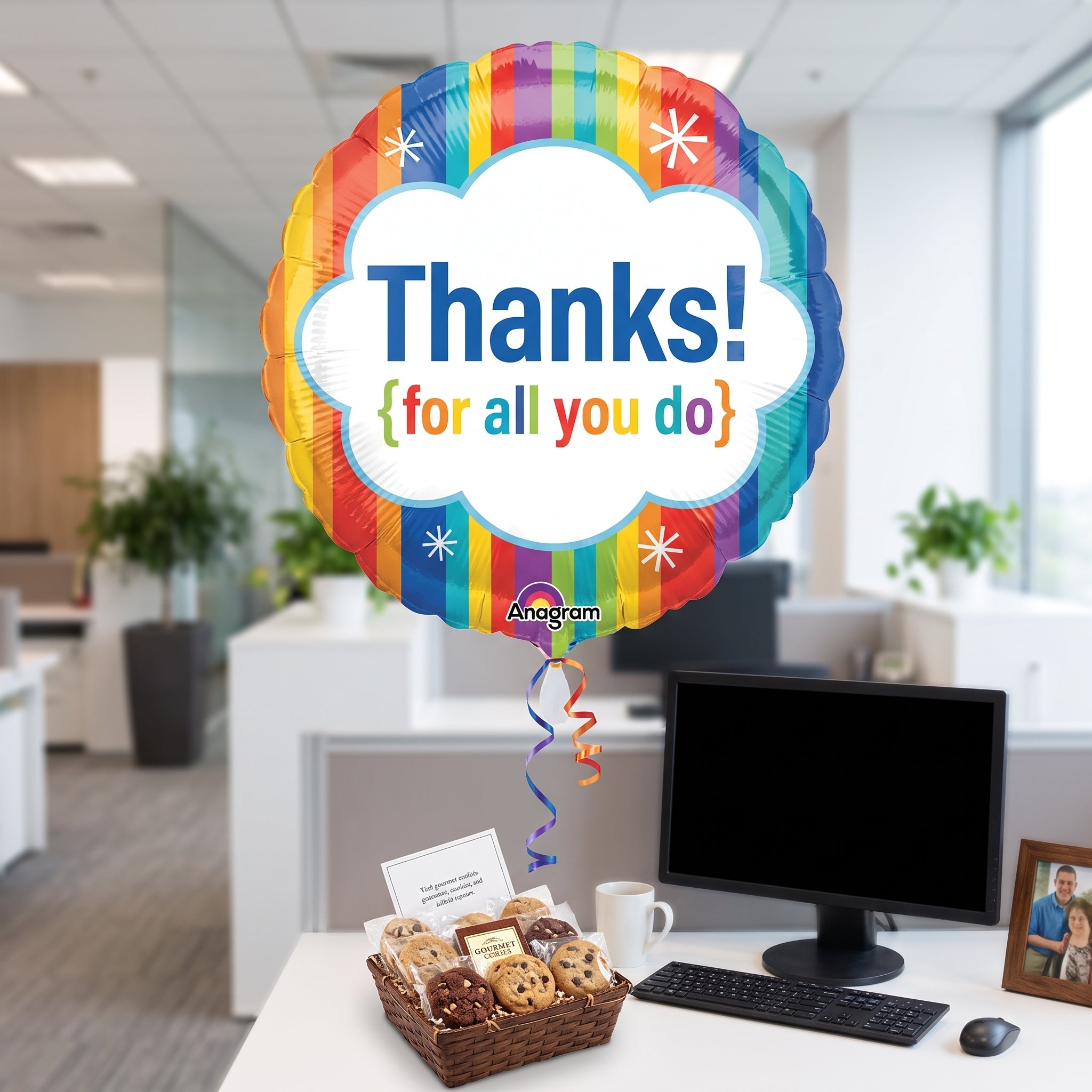Colorful "Thanks for All You Do" Foil Balloon