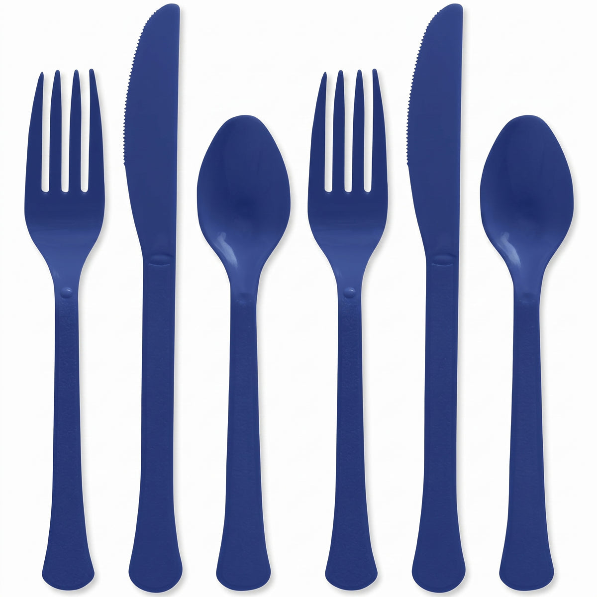 True Navy Plastic Cutlery Set - Assorted - 7.5 in.