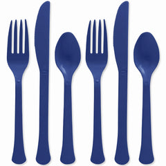 True Navy Plastic Cutlery Set - Assorted - 7.5 in.