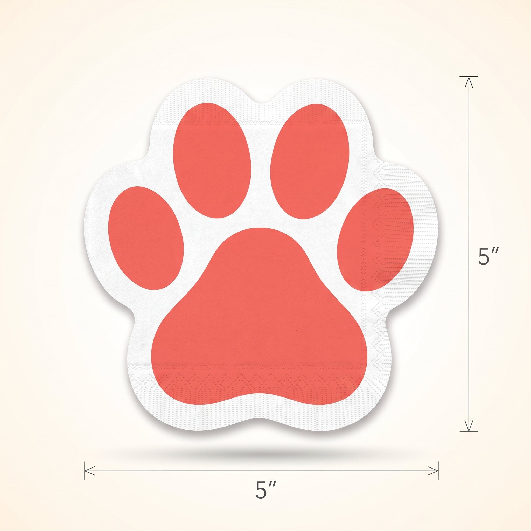 Paw Print Party Beverage Napkins - 16 Pack - 5 In. X 5 In.