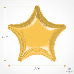 32-Inch Gold Foil Star Balloon