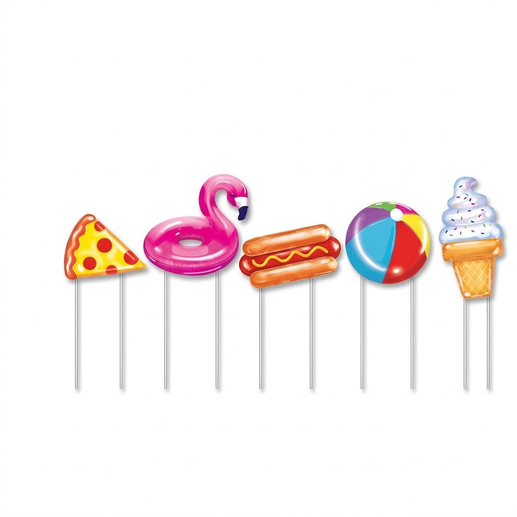 Summer Pool Party Corrugated Yard and Table Sign Set