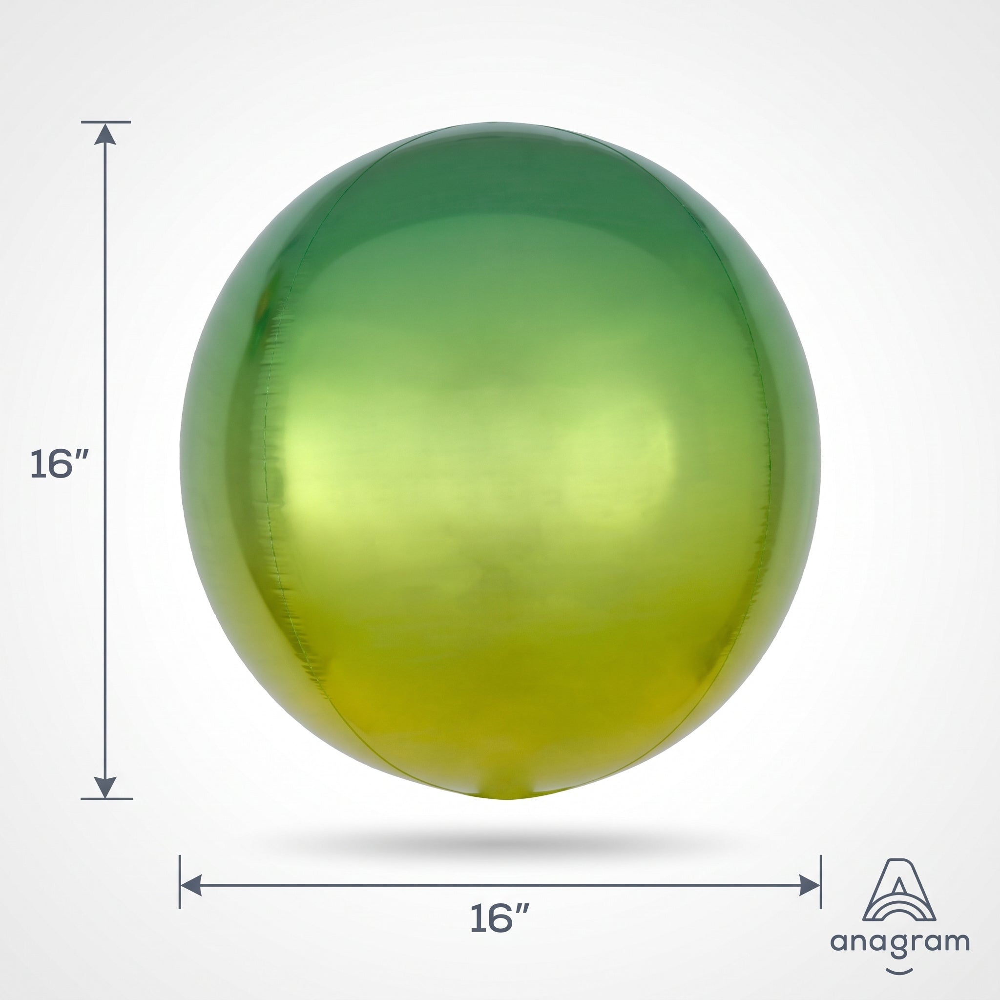 Vibrant Yellow and Green Ombre Geometric Foil Balloon