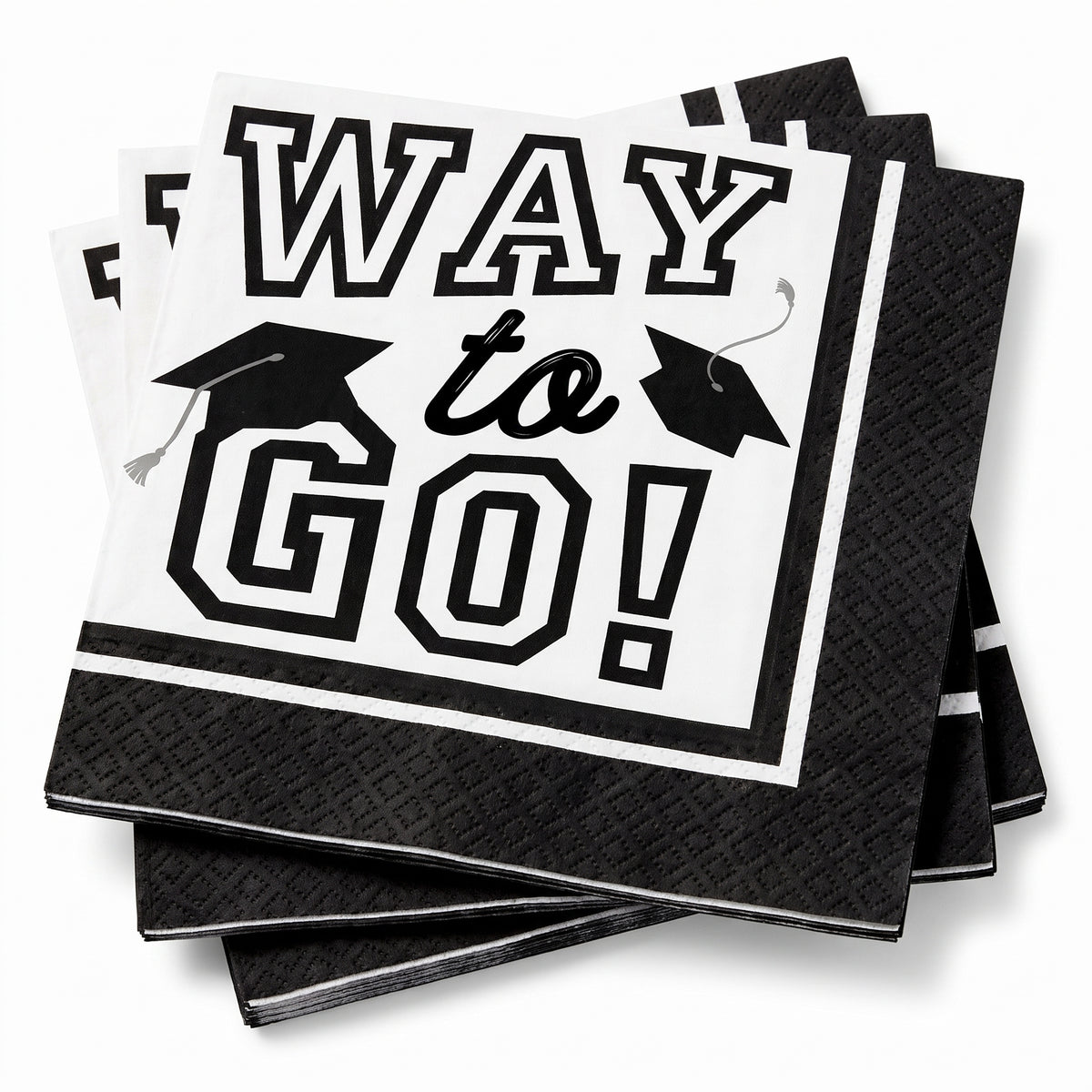 "Way to Go" Graduation Beverage Napkins, 40-Pack - 5 In. X 5 In.