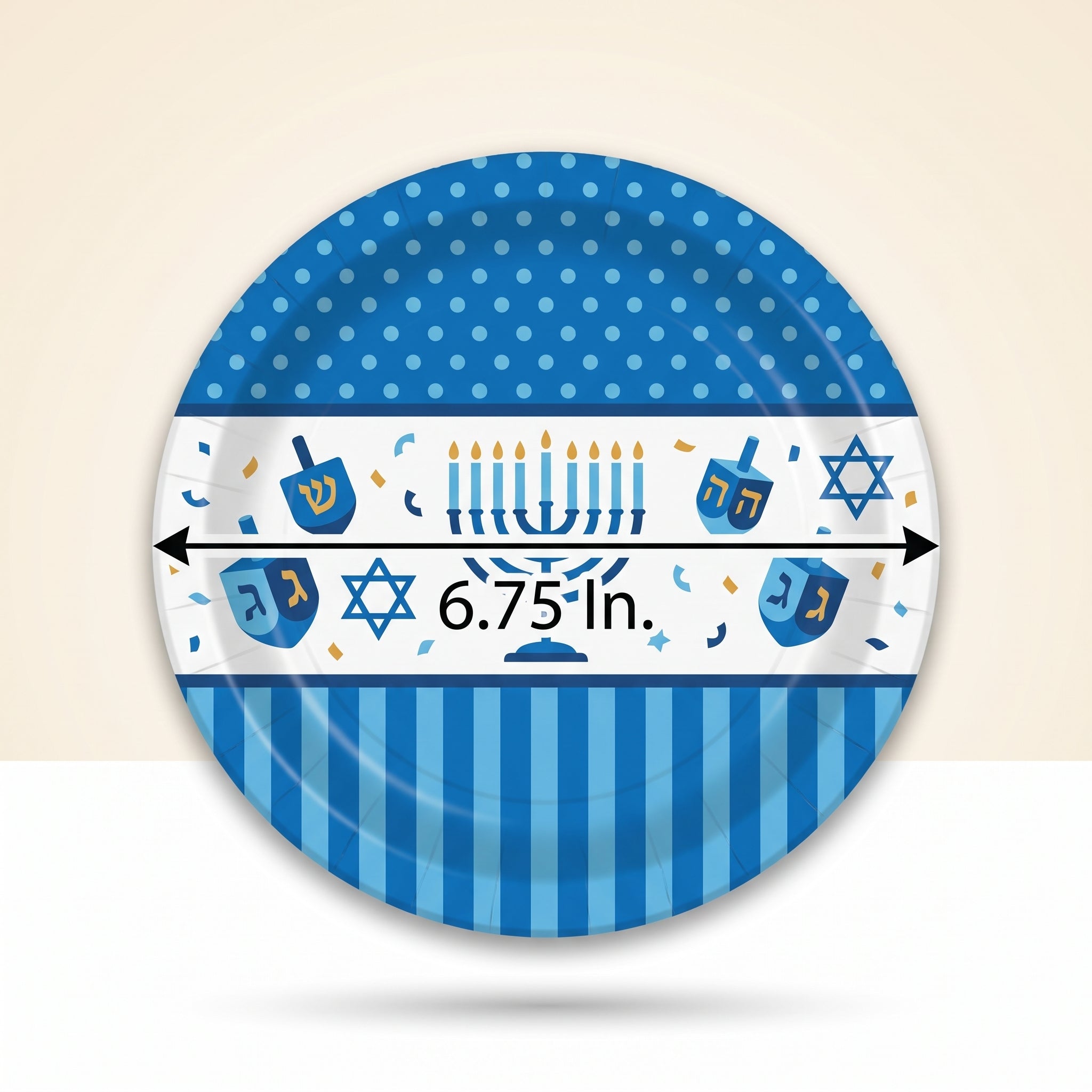 Festive Hanukkah Celebration Paper Plates - 6.75"