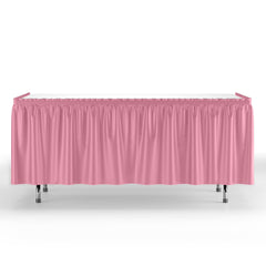 Pink Plastic Table Skirt | 6 Pack