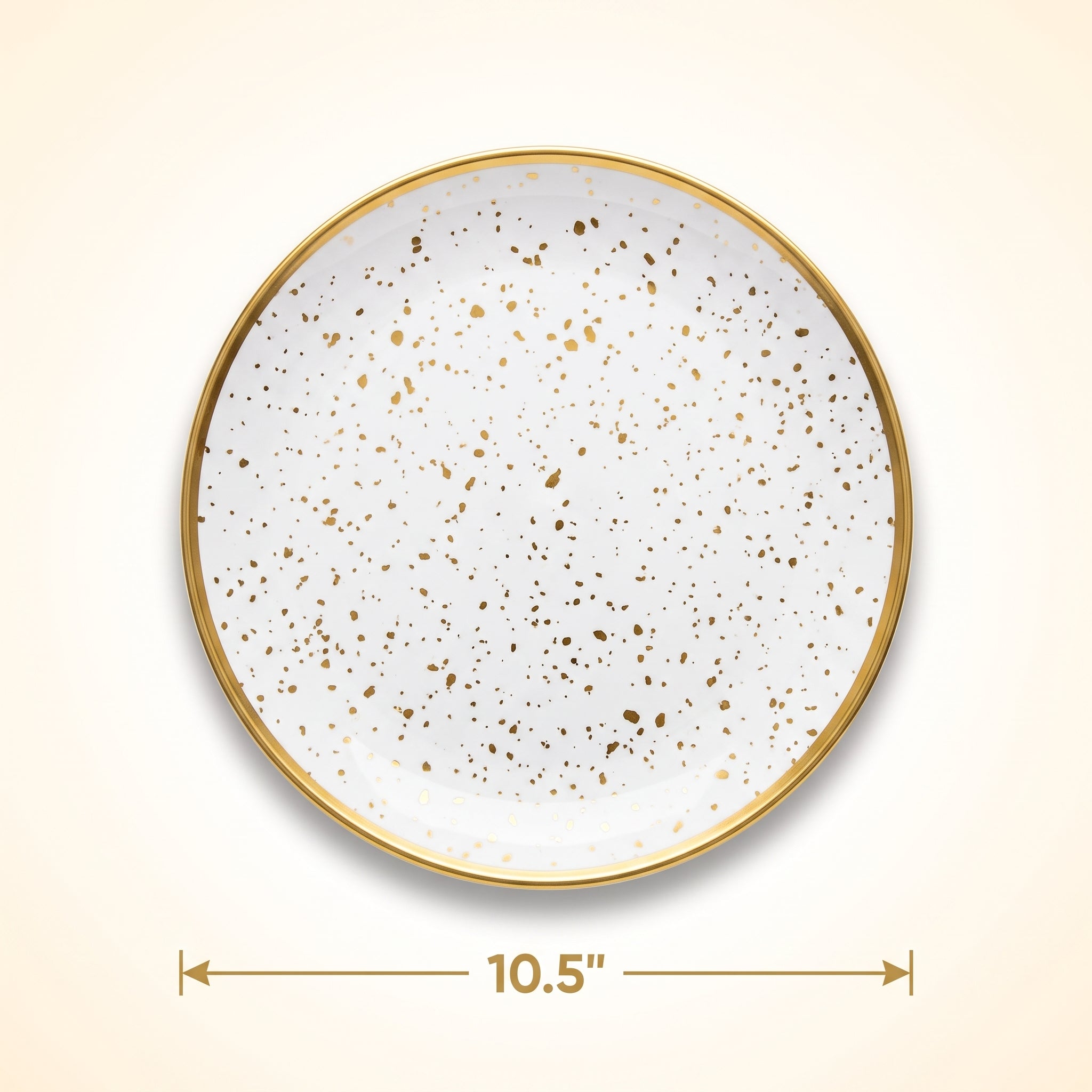 Elegant Gold-Trimmed Melamine Dinner Plate - 10.5"