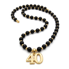 Regal 40th Birthday Celebration Bead Necklace