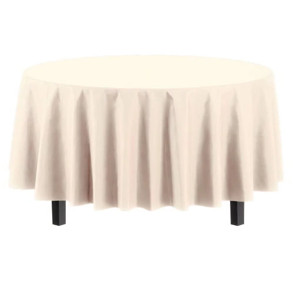 Round Ivory Table Covers | 12 Pack