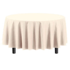 Round Ivory Table Covers | 12 Pack