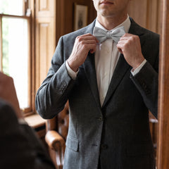 Silver Bow Tie Costume Accessory