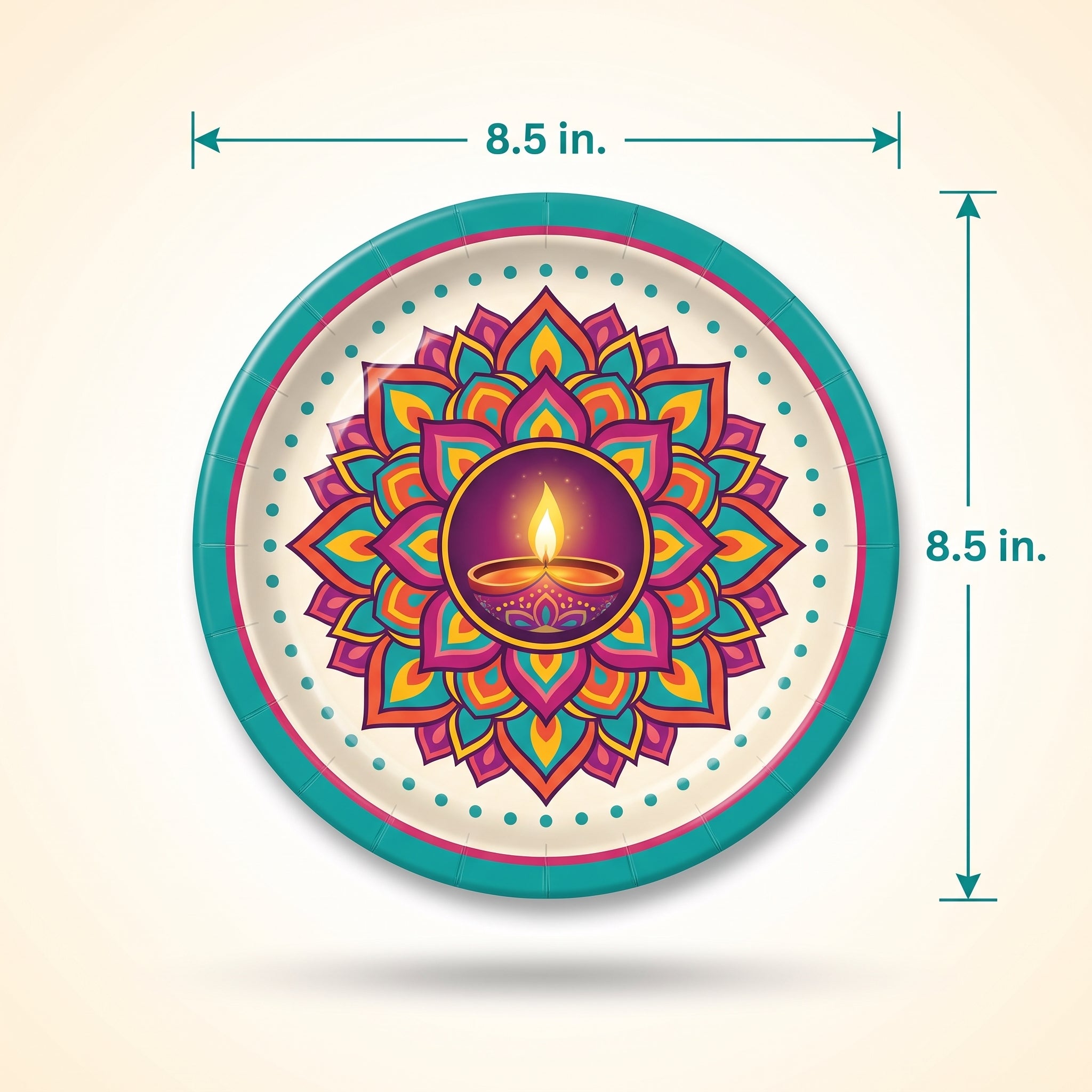 Vibrant Diwali Celebration 8.5" Paper Plates