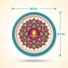 Vibrant Diwali Celebration 8.5" Paper Plates