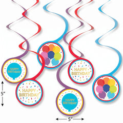 Vibrant Metallic Spiral Rainbow Hanging Decorations