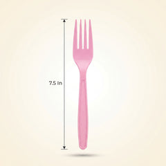Pink Plastic Forks - 7.5 In. | 20 Count
