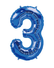 16" Blue Number -3 Balloon