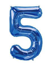 16" Blue Number -5 Balloon