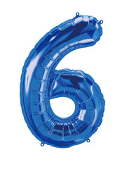 16" Blue Number -6 Balloon