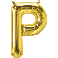 16" Gold Alphabet- P Balloon