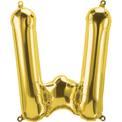 16" Gold Alphabet-W Balloon