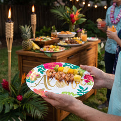 Aloha Tropical Floral Paper Plates, 10.5-Inch, 8-Pack - 10.5 in.