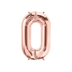 16 In. Rose Gold Number 0 Balloon