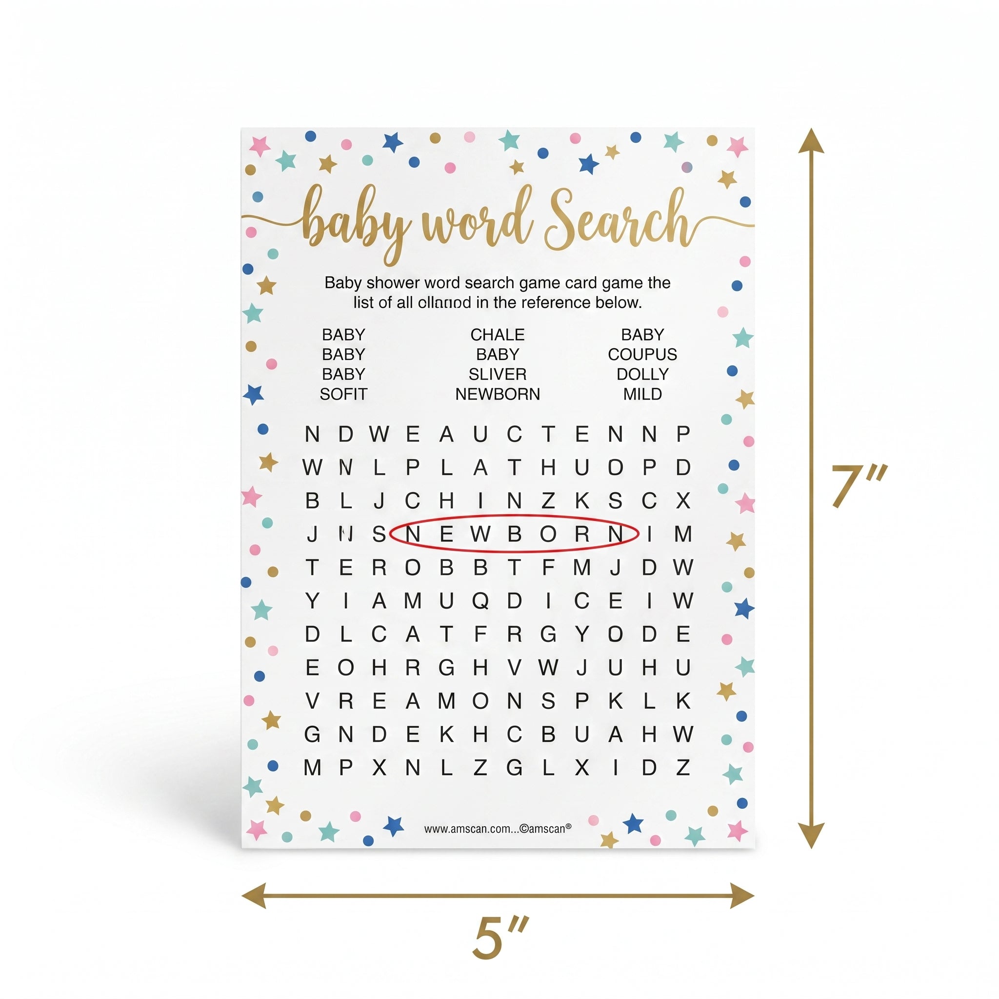 Baby Shower Word Scramble & Search Game Set