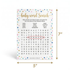 Baby Shower Word Scramble & Search Game Set