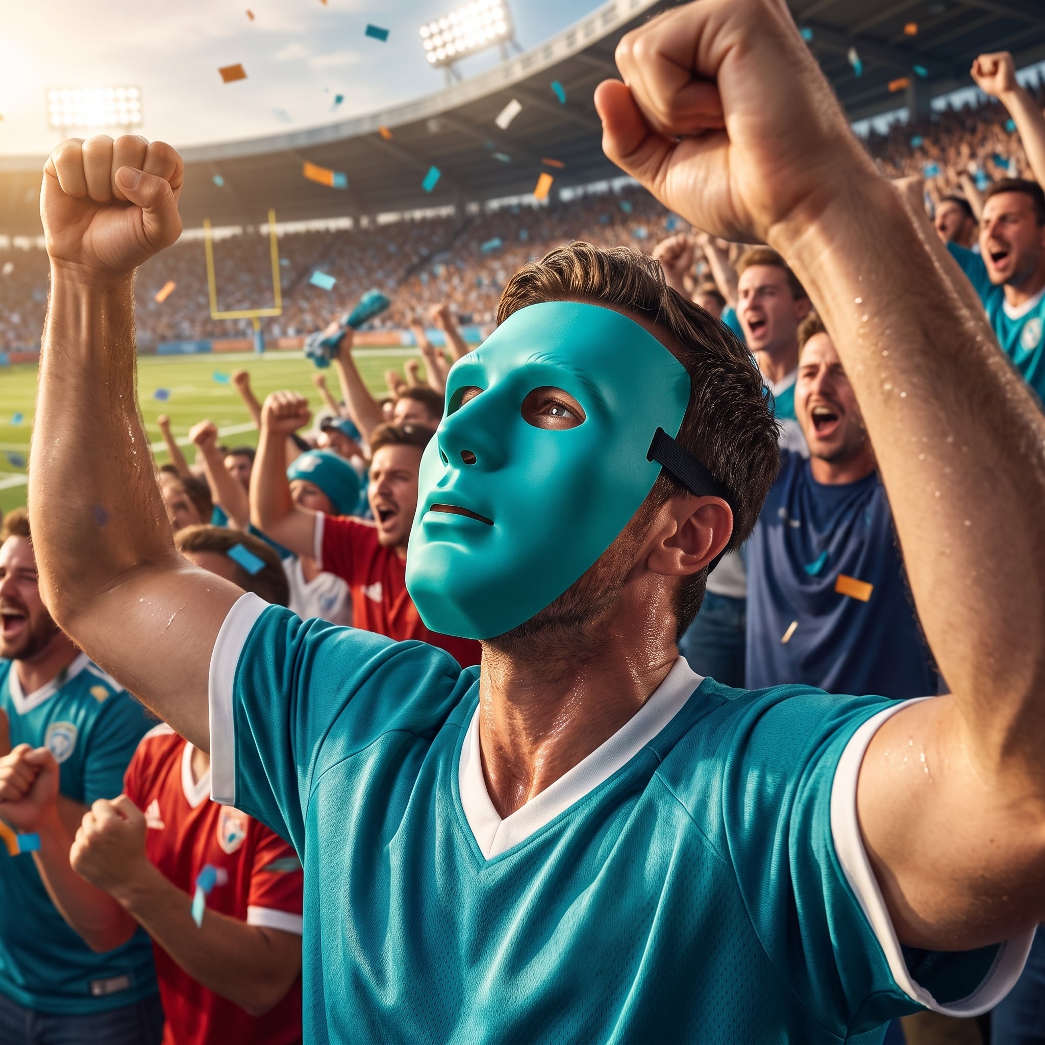 Turquoise Full Face Team Spirit Mask