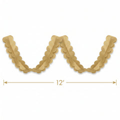 Elegant Gold Tissue Paper Garland - 12 ft