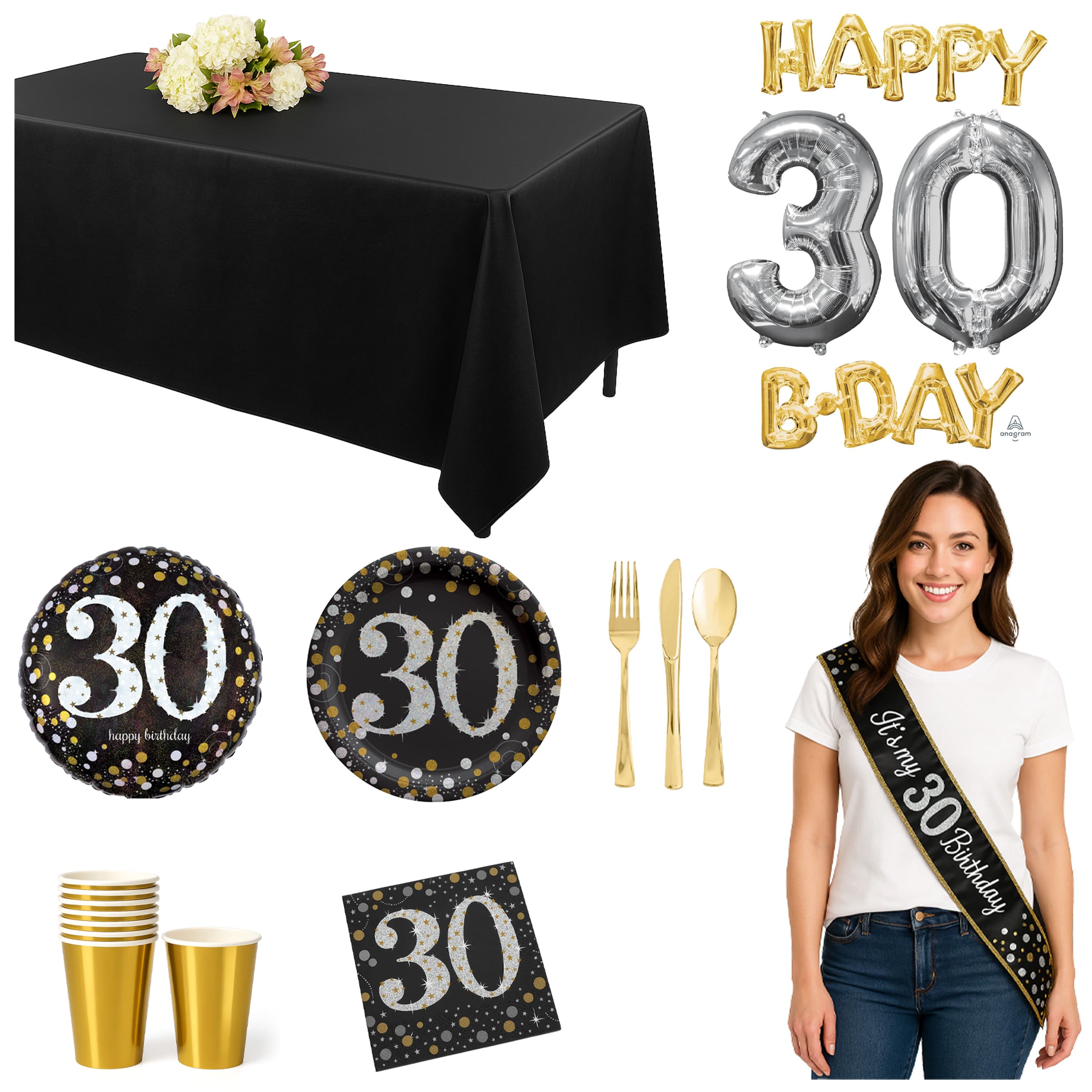 30th Birthday Party Mid Kit - For 8 Guests