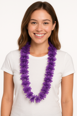 Vibrant Purple Lei - 40"