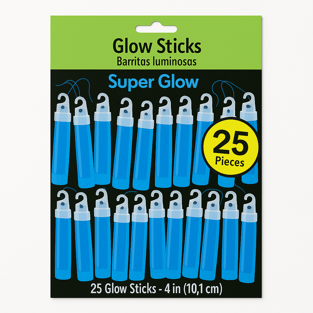 Green Glow Stick Necklaces with Lanyards - 4" (25-Pack)