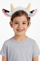 Kids' Fuzzy Cow Ear Headband - Fun Farm Animal Party Accessory