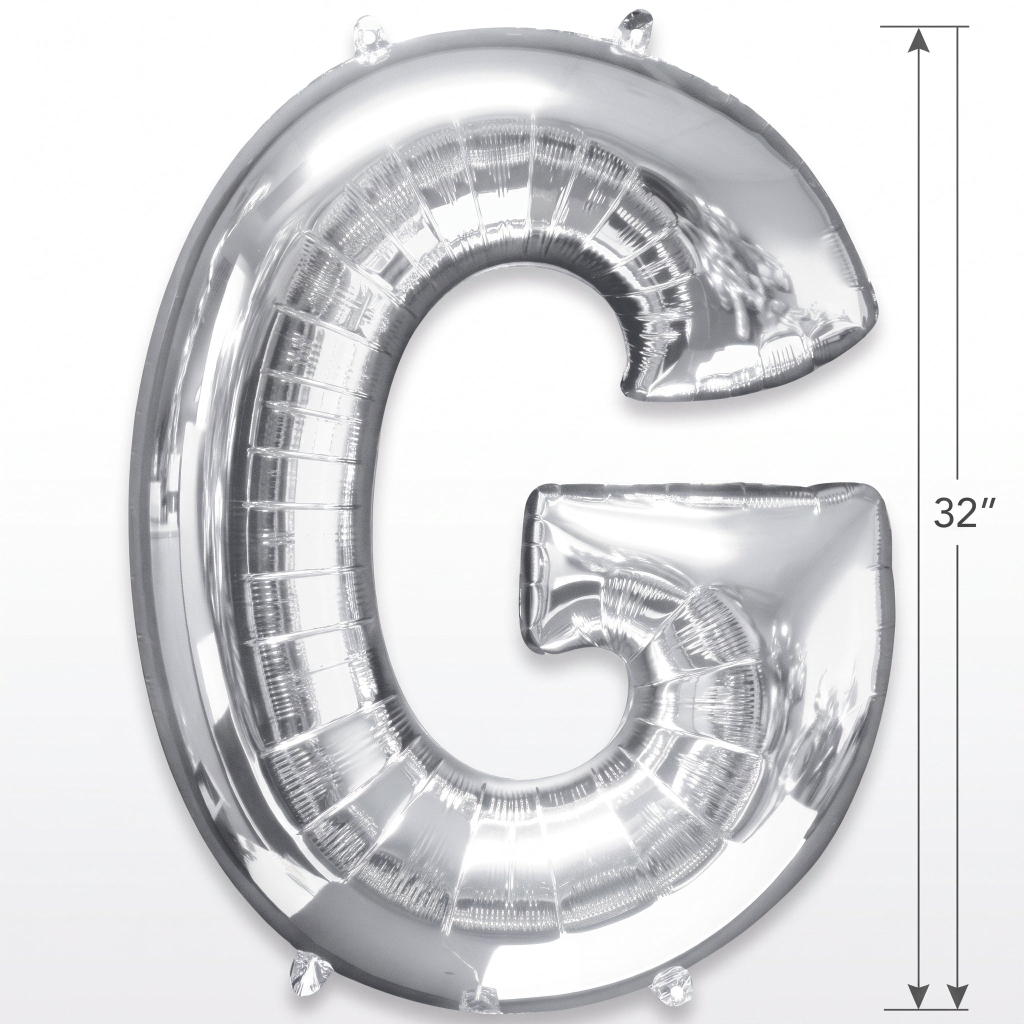 Silver Letter G Foil Balloon - Metallic Mylar Party Decor