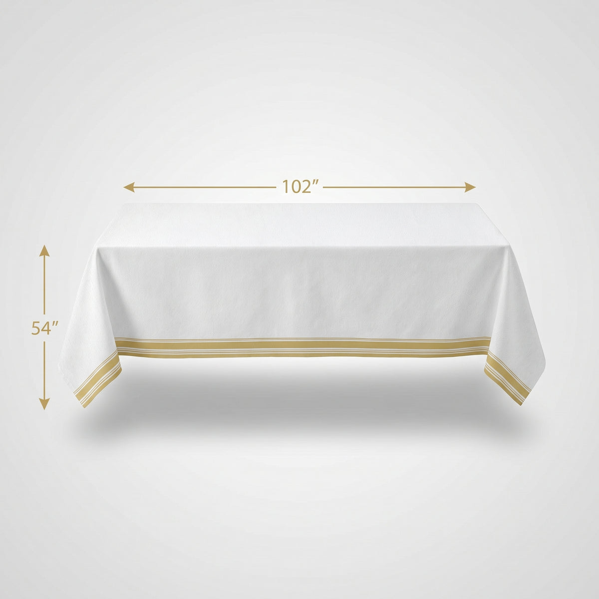 Elegant Gold-Striped Airlaid Table Cover - 54"x102"