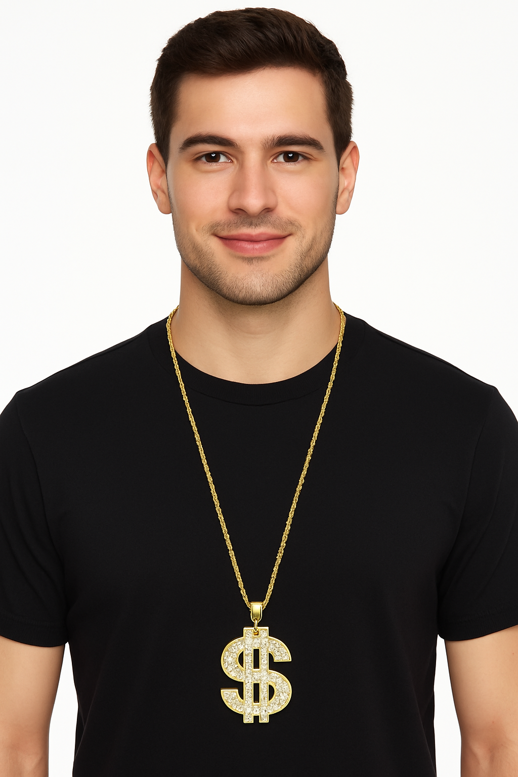 Gold Dollar Sign Pendant Necklace