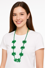 Shamrock Electroplate Bead Necklace for St. Patrick's Day